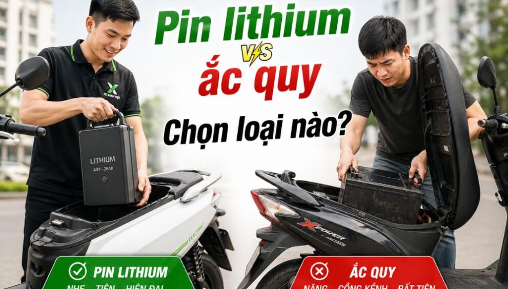 so sánh pin lithium và ắc quy xe máy điện thực tế