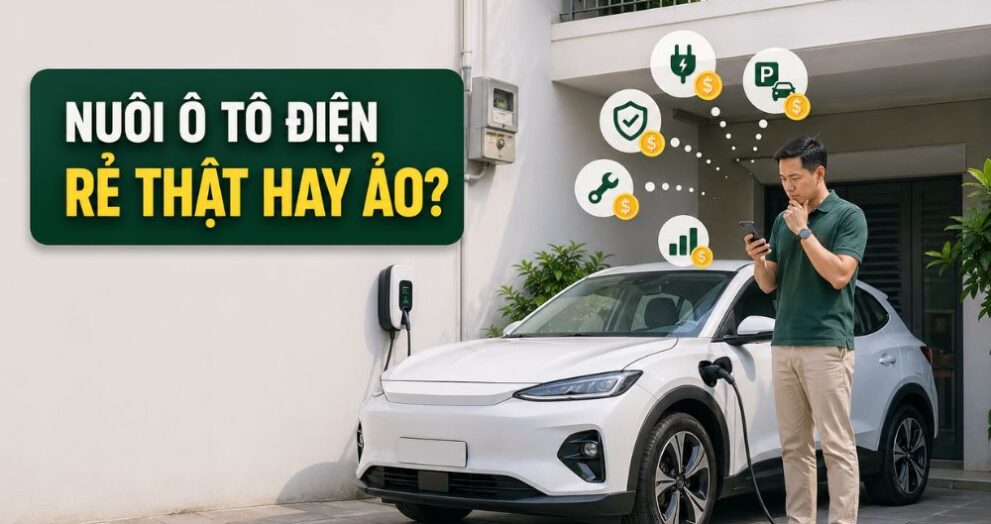 Chi phí nuôi ô tô điện mỗi tháng với người dùng Việt đang kiểm tra tiền sạc, phí gửi xe và bảo dưỡng