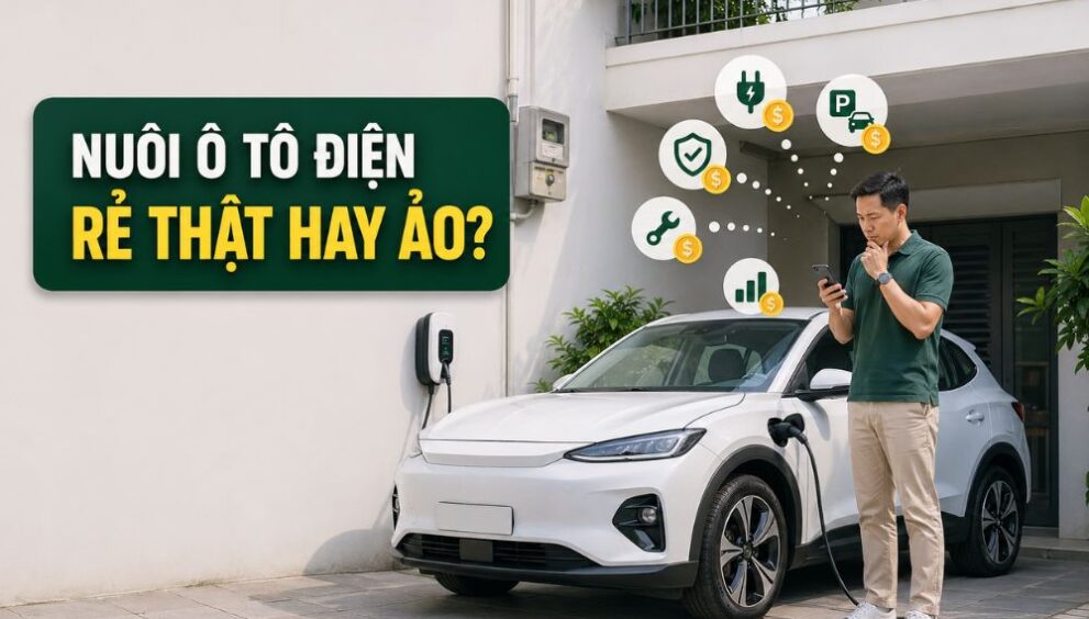 Chi phí nuôi ô tô điện mỗi tháng với người dùng Việt đang kiểm tra tiền sạc, phí gửi xe và bảo dưỡng