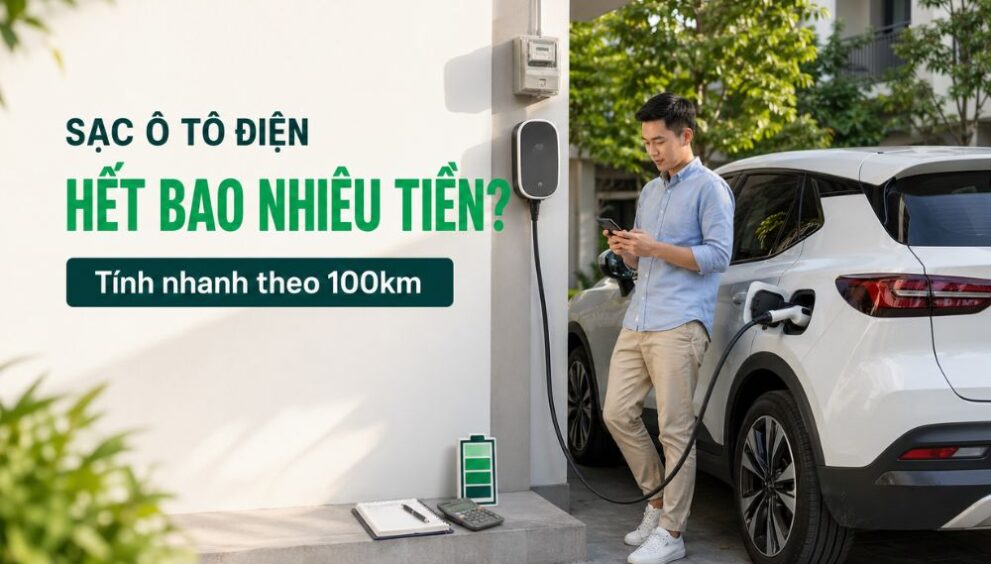 Sạc ô tô điện hết bao nhiêu tiền và cách tính chi phí đi 100km