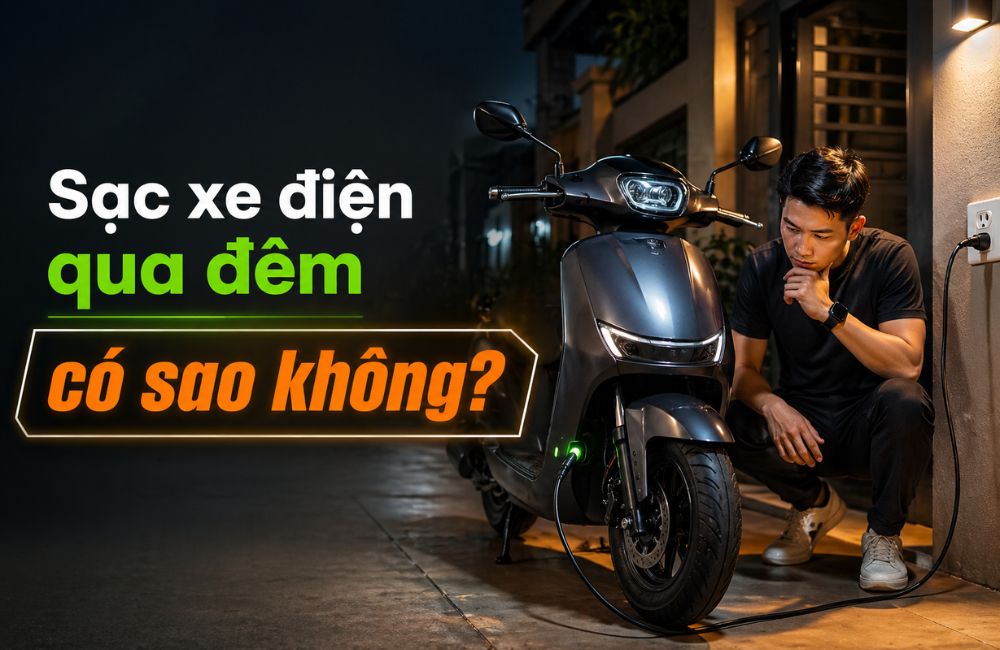 sac xe dien qua dem co sao khong tai nha ban dem