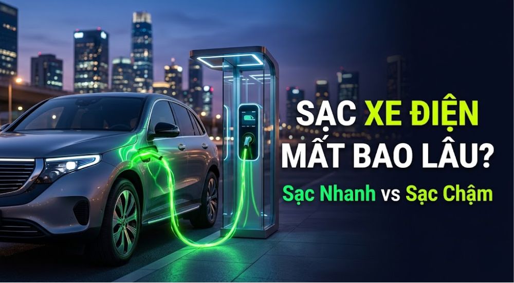 Sạc ô tô điện mất bao lâu? So sánh sạc chậm và sạc nhanh chi tiết